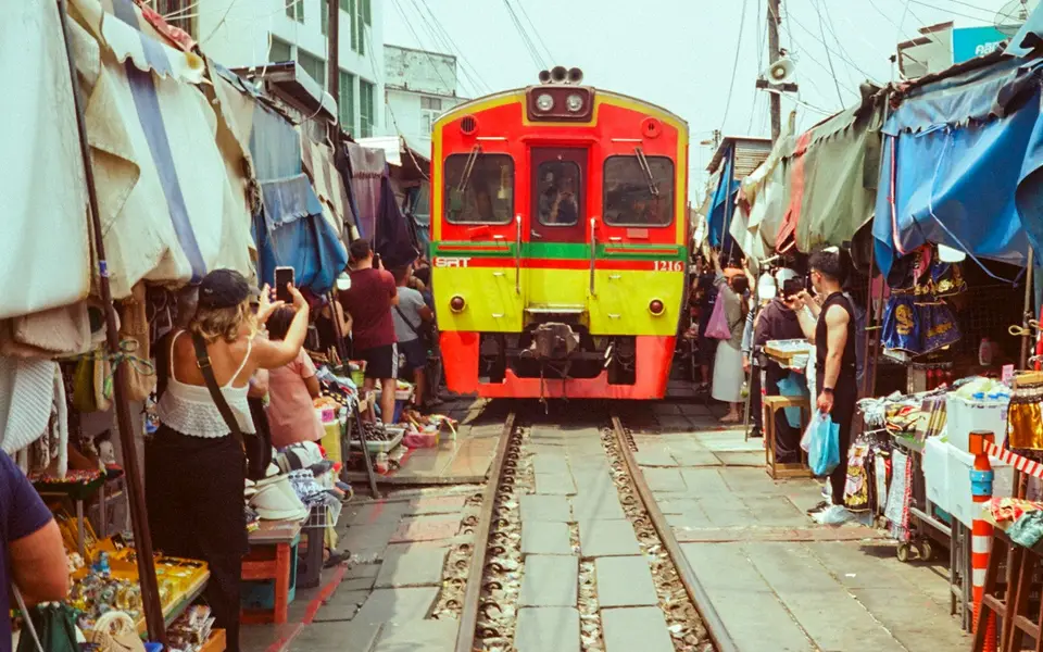 Maeklong Railway Market + Floating Market boat
