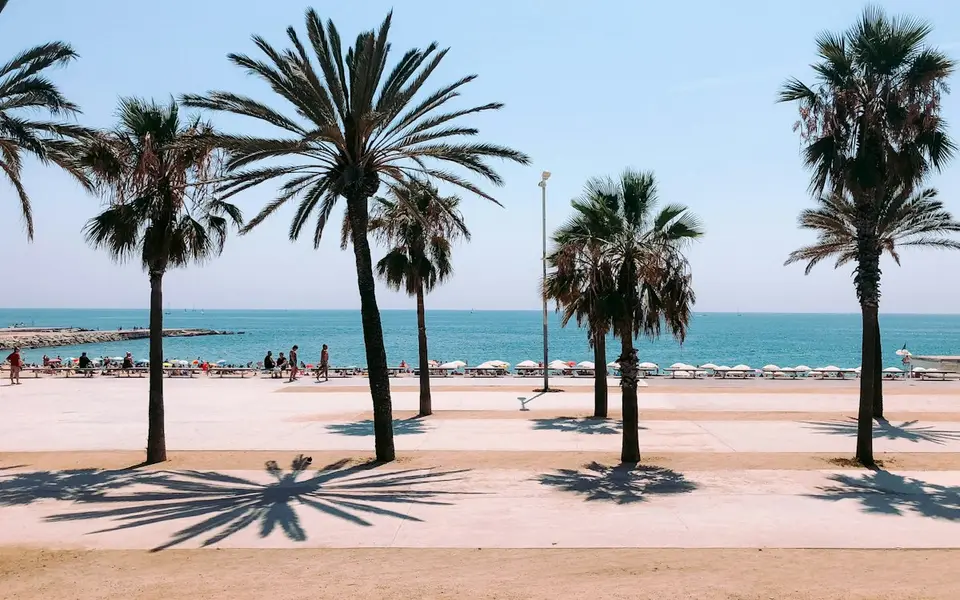 Barceloneta beach and promenade
